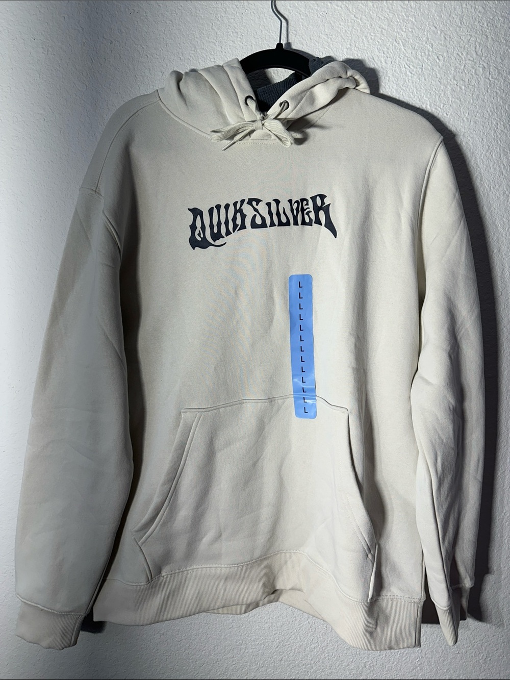 Quiksilver Off-White Pullover Hoodie with Black Logo